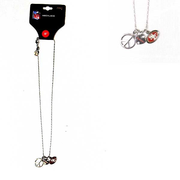 San Francisco 49ers Necklaces - 18" 3Charm Style Metal Necklace - 6 For $18.00 - Wholesale San Francisco 49ers Product - 49ers Merchandise 2