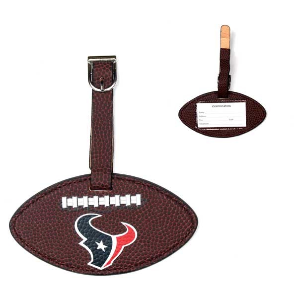 Houston Texans Luggage Tags - Football Style - 6 For $15.00 - Wholesale Houston Texans Products - Texans Merchandise