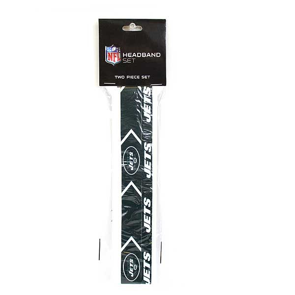 New York Jets Hair Accessories - 2PC Team Jersey Headbands Sets - 12 Sets For $18.00 - Wholesale New York Jets Products - Jets Merchandise 2