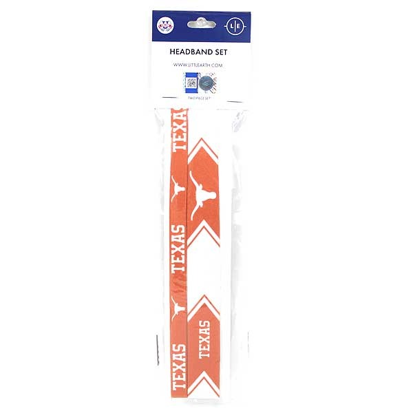 Texas Longhorns Hair Accessories - 2PC Team Logo Headband Set - 12 Sets For $18.00 - Texas Longhorns
