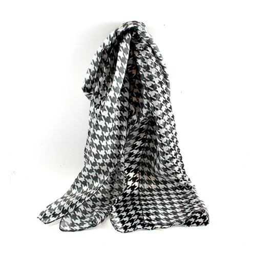 Blowout - Silky Scarf - Hounds Tooth Style - 12 For $24.00