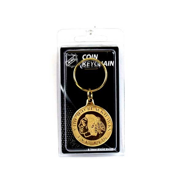 Chicago Blackhawks Keychains - Golden Coin Style - 12 For $24.00 - Chicago Blackhawks