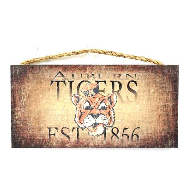 Auburn Tigers Signs - EST 1856 Grain Style - 10"x5" Wood Signs - 6 For $21.00 - Auburn