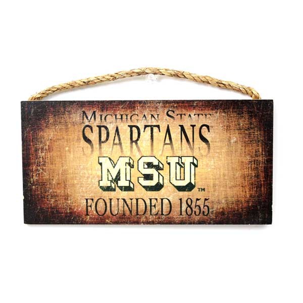 Michigan State Signs - EST 1855 Grain Style - 10"x5" Wood Signs - 6 For $21.00 - Michigan State
