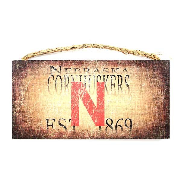 Nebraska Cornhuskers Signs - EST 1869 Grain Style - 10"x5" Wood Signs - 6 For $21.00 - Nebraska Huskers