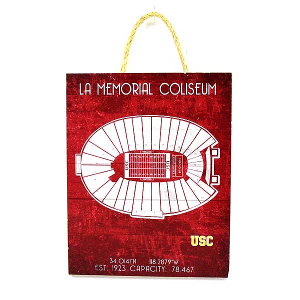USC Trojans Signs - LA Memorial Coliseum 8"x10" Wood Signs - 6 For $21.00 - USC Trojans