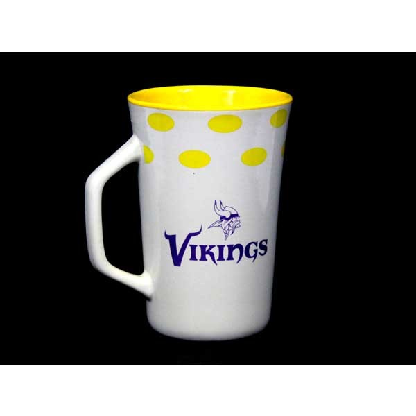 Minnesota Vikings Ceramic Mugs - 14OZ DOTS Style - 4 For $20.00 - Wholesale Minnesota Vikings Products - Vikings Merchandise 2