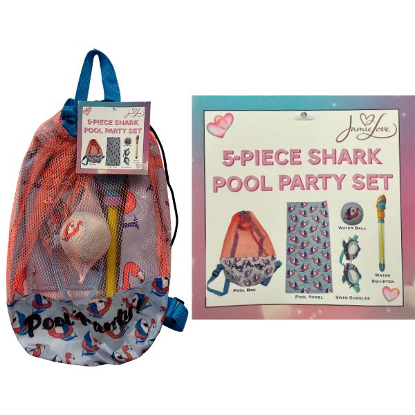 JamieLove Beach Supply - #23047 - 5PC Shark Beach Set - 6 Sets For $36.00