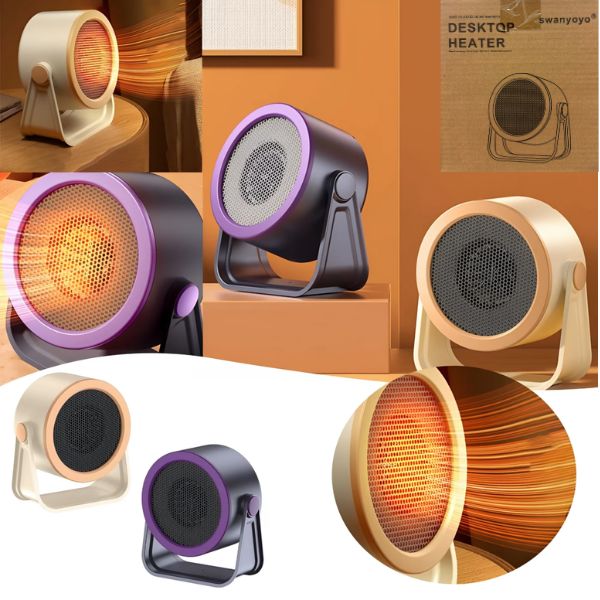 Swanyoyo Desktop Heater - #Tan.DarkTanTrim - Standard Outlet - Temperature Control Rapid Heating - 4 For $32.00