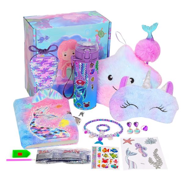 Mermaid Kit - Huge 10PC Plus - DIY Fun 20OZ Water Bottle Included - 4 Kits For $32.00