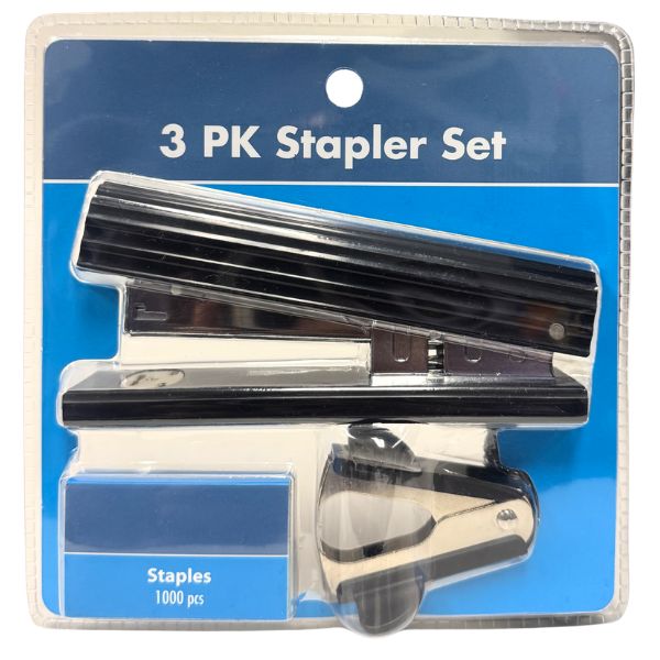 3Pack Stapler Set - #70636 - 1000 Count Staples, Remover and Stapler Included - 10 Sets For $35.00