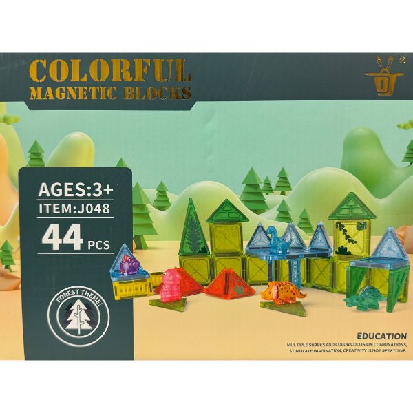 Magnetic Tile Set - #J048 - 44PC Set - Multiple Shapes And Colors - STEM Building - 4 Sets For $30.00