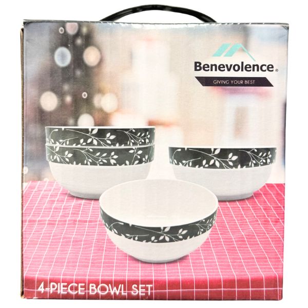 Benevolence Home - #BV-1113-GN - 4PC Ceramic Bowl Set - Safe For Microwave and Dishwasher - 5.75" Bowls - 6 Sets For $36.00
