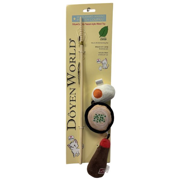 Doyen World Cat Wands - #DW1008.RAMEN - Includes Wand & 3 Plush Toys Infused With Catnip - 12 For $30.00