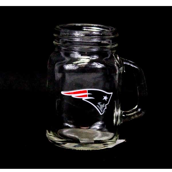 New England Patriots Shotglasses - 4OZ Mason Jar Shot Glasses - 12 For $36.00 - Wholesale New England Patriots - Patriots Merchandise 2