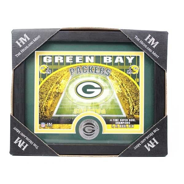 Green Bay Packers Collectibles - Highland Mint - 11"x9" Photo Frame With Minted Coin - 2 For $24.00 - Wholesale Green Bay Packers Products - Packers Merchandise 2