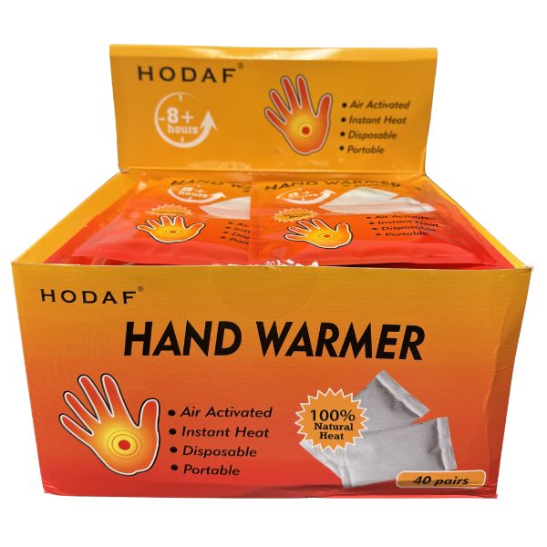 Hodaf Outdoor - 40Pair of Warmers Per Display - Hand Warmers - Instant Heat, Disposable, Air Activated - 2 Displays For $25.00