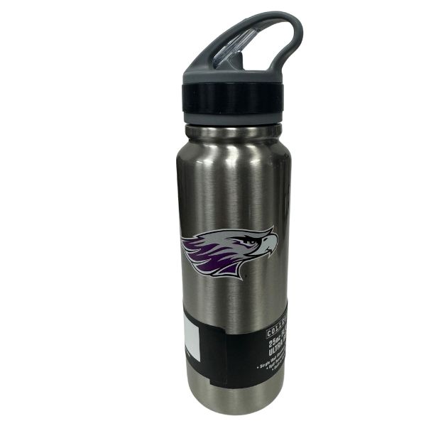 Wisconsin Whitewater Warhawks - 25OZ Stainless Steel Flip Top Team Logo Water Bottle - 6 For $30.00