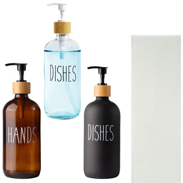 Soap Pumps -  #Asst.B2 - 8" Glass Bamboo Fashion - Pot Luck Styles May Vary - 10 For $35.00