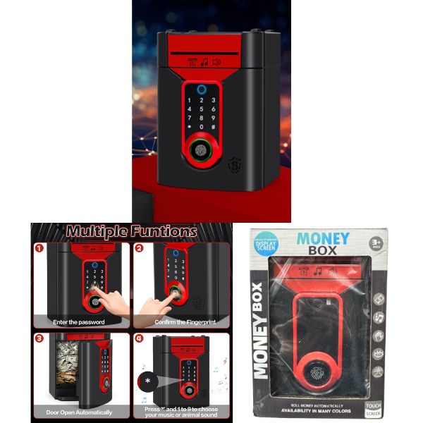 The Money Box - Touch Screen, Music - Colors May Vary - Lock Up Your Cash - Batteries Not Included - 3 For $25.00