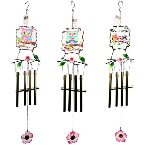 The Owl Series Windchimes - 29" Metal Indoor/Outdoor - Styles May Vary - 6 For $36.00