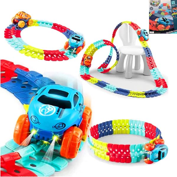 The Flex Changeable Track - 240PC Set - Turn, Twist, Design, Build - Change Your Track - Run Your Race - 3 Sets For $30.00