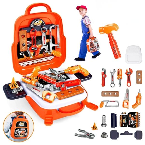 Tool Time - #36778 - The Backpack Kids Tool Set - 3in1 - 22PC Tool Set - Backpack Converts To Workbench - 6 Sets For $36.00
