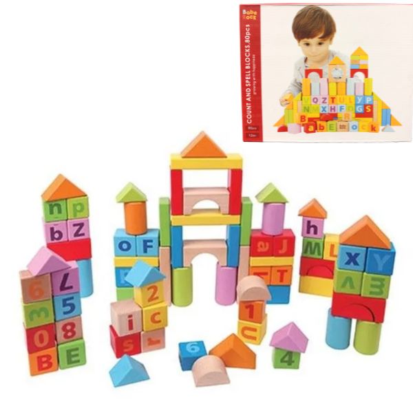 Babe Rock STEM - #MZ0195 - 80PC Count and Spell Block Set - Premium STEM Learning Toys - 3 Sets for $30.00