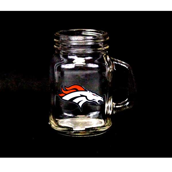 Denver Broncos Shot Glasses - 4OZ Mason Style - 12 For $30.00 - Wholesale Denver Broncos Products - Denver Merchandise 2