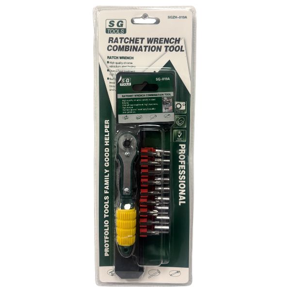 SG Tools - #80017 - 21PC 1/4 Drive Ratchet Wrench Combination Tool Set - Holder Included - 10 Sets For $35.00