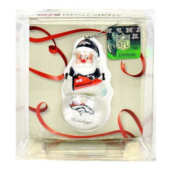 Denver Broncos Ornaments - Snowman Globe - 6 For $21.00 - Wholesale Denver Broncos Products - Denver Merchandise