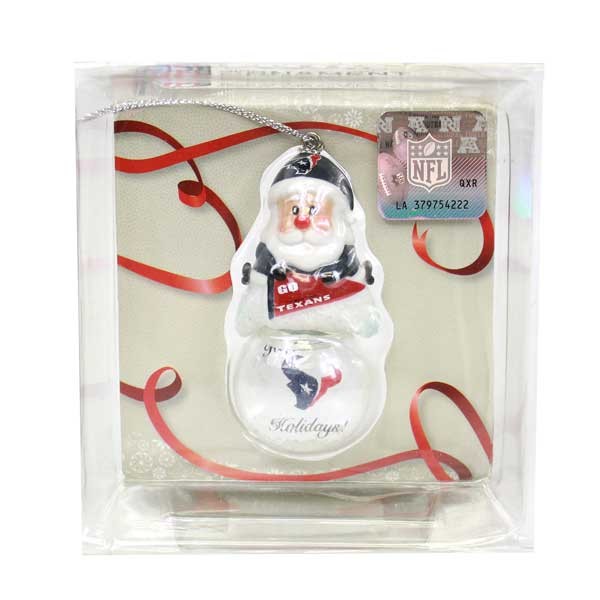 Houston Texans Ornaments - Snowman Globe - 6 For $21.00 - Wholesale Houston Texans Products - Texans Merchandise