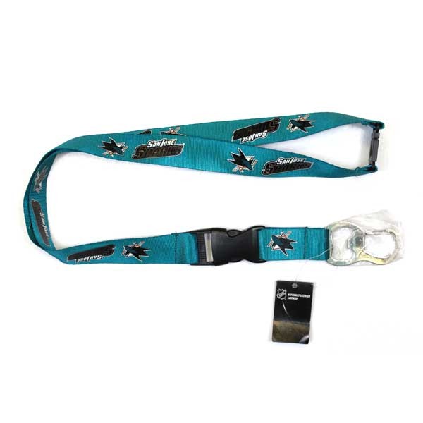 San Jose Sharks Lanyards - Bottle Opener Style - 6 For $18.00 - San Jose Sharks