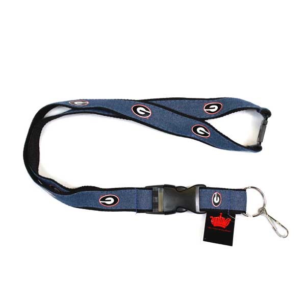 Georgia Bulldogs Lanyards - Denim Style - 6 For $18.00 - Georgia