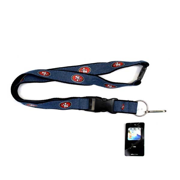 San Francisco 49ers Lanyards - Denim Style - 6 For $18.00 - Wholesale San Francisco 49ers Product - 49ers Merchandise 2