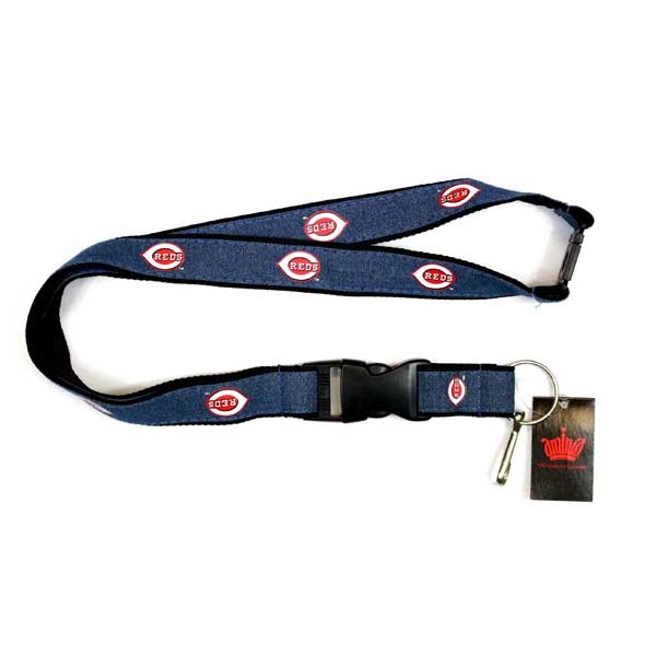 Cincinnati Reds Lanyards - Denim Style - 6 For $15.00 - Wholesale Cincinnati Reds Products - Reds Merchandise