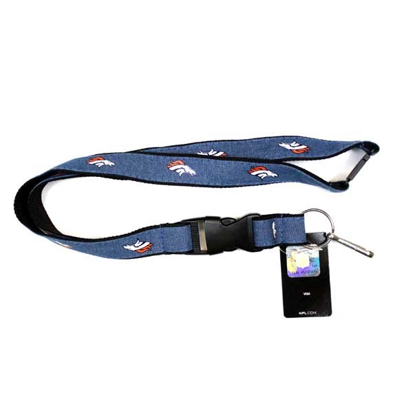 Denver Broncos Lanyards - Denim Style - 6 For $18.00 - Wholesale Denver Broncos Products - Denver Merchandise 2