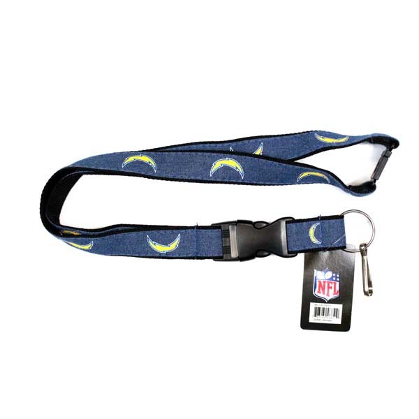 Los Angeles Chargers Lanyards - Denim Style - 6 For $18.00 - Wholesale Los Angeles Chargers Products - Chargers Merchandise
