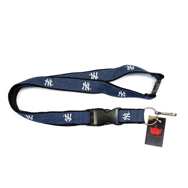 New York Yankees Lanyards - Denim Style - 6 For $15.00 - Wholesale New York Yankees Products - Yankees Merchandise