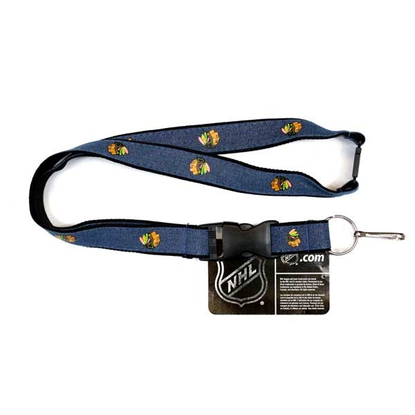 Chicago Blackhawks Lanyards - Denim Style - 6 For $15.00 - Chicago Blackhawks