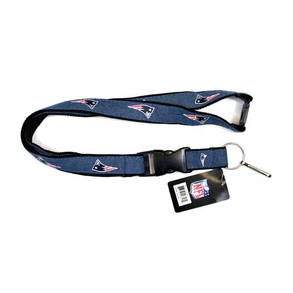 New England Patriots Lanyards - Denim Style - 6 For $18.00 - Wholesale New England Patriots - Patriots Merchandise