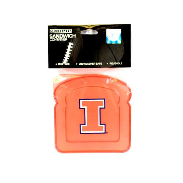 University Of ILLINOIS Lunch Gear - Plastic Sandwich Containers - 12 For $18.00 - Illinois