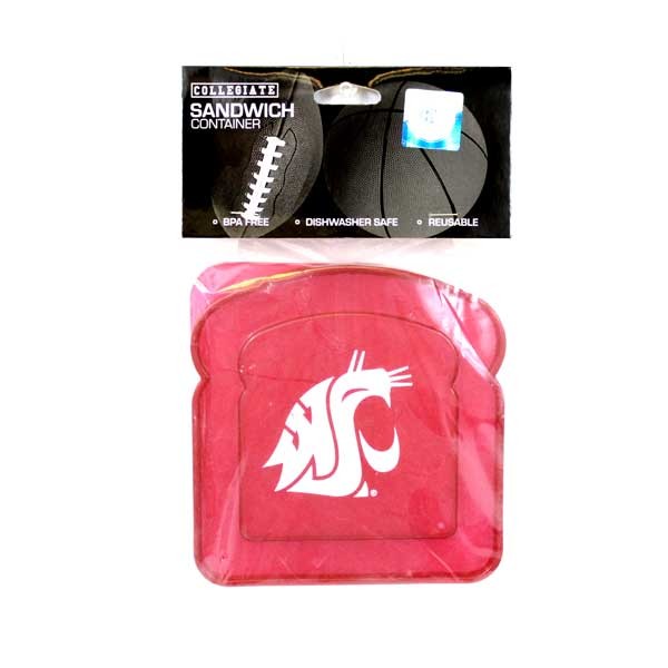 Washington State Cougars Lunch Gear - Plastic Sandwich Containers - 12 For $18.00 - Washington State