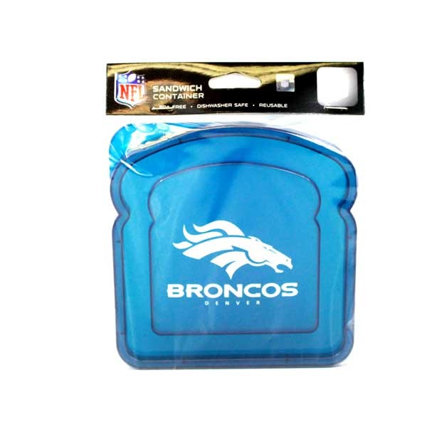 Denver Broncos Lunch Gear - Plastic Sandwich Containers - 12 For $18.00 - Wholesale Denver Broncos Products - Denver Merchandise