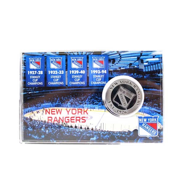 New York Rangers Collectibles - 4"x6" Acrylic Full Bleed Highland Mint - With Minted Coin - 2 For $15.00 - New York Rangers