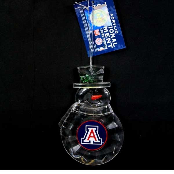 Arizona Wildcats Ornaments - Acrylic Snowman - 6 For $18.00 - Arizona Wildcats