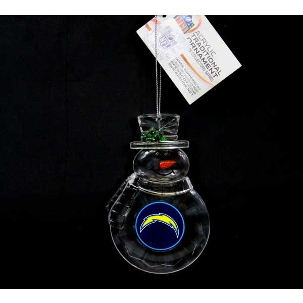 Los Angeles Chargers Ornaments - Acrylic Snowman - 6 For $18.00 - Wholesale Los Angeles Chargers Products - Chargers Merchandise