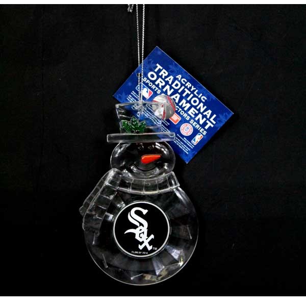 Chicago White Sox Ornaments - Acrylic Snowman Style - 6 For $18.00 - Wholesale Chicago White Sox Products - White Sox Merchandise