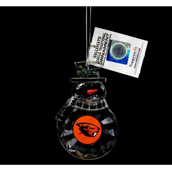 Oregon State Beavers Ornaments - Acrylic Snowman - 6 For $18.00 - Oregon State Beavers
