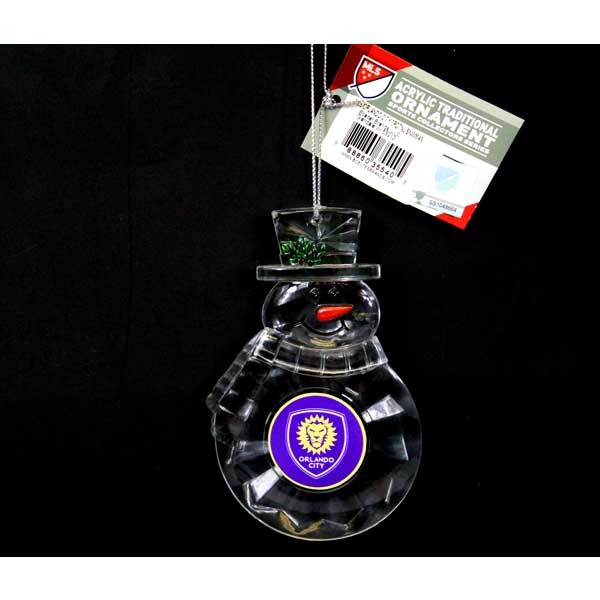 Orlando City Football Club Ornaments - Acrylic Snowman - 6 For $18.00 - Wholesale Miami Dolphins Products - Dolphins Merchandise